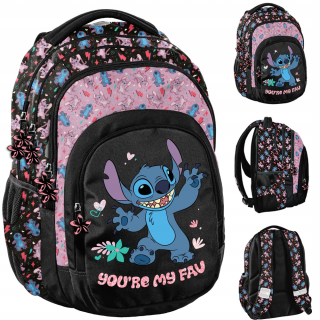 Viackomorový školský batoh Lilo and Stitch Paso čierny, Odtiene fialovej, Multicolor 19 l